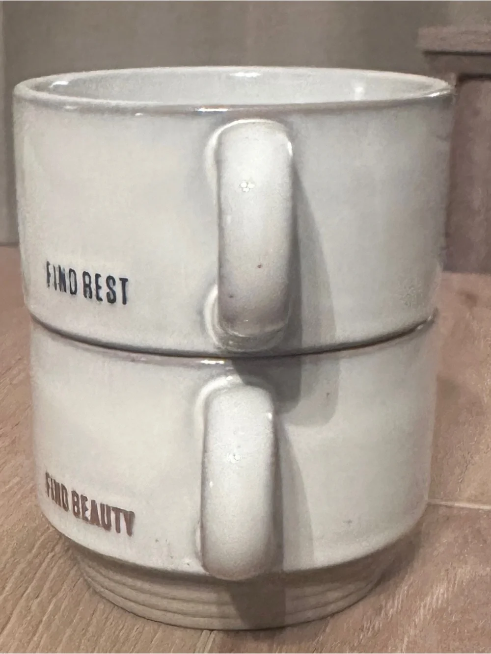 Hearth & Hand White Ceramic 'Find Rest' & 'Find Beauty' Mug Set